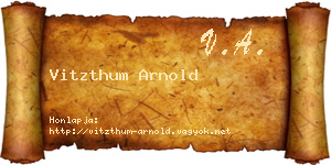 Vitzthum Arnold névjegykártya